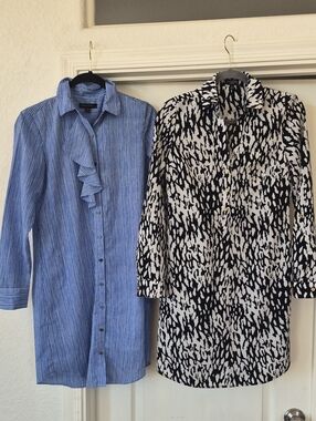 Banana Republic & The Limited Long Sleeve Shirt Dress Sz Xsmall